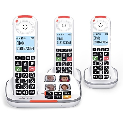 Swissvoice Xtra 2355 Amplified Cordless Number Blocker Telephone and Two Extra Handsets